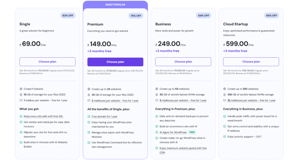 Hostinger Pricing